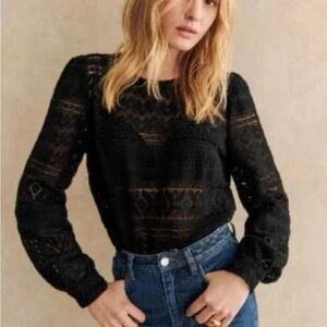 Sezane Philoe Blouse Black - Size 2